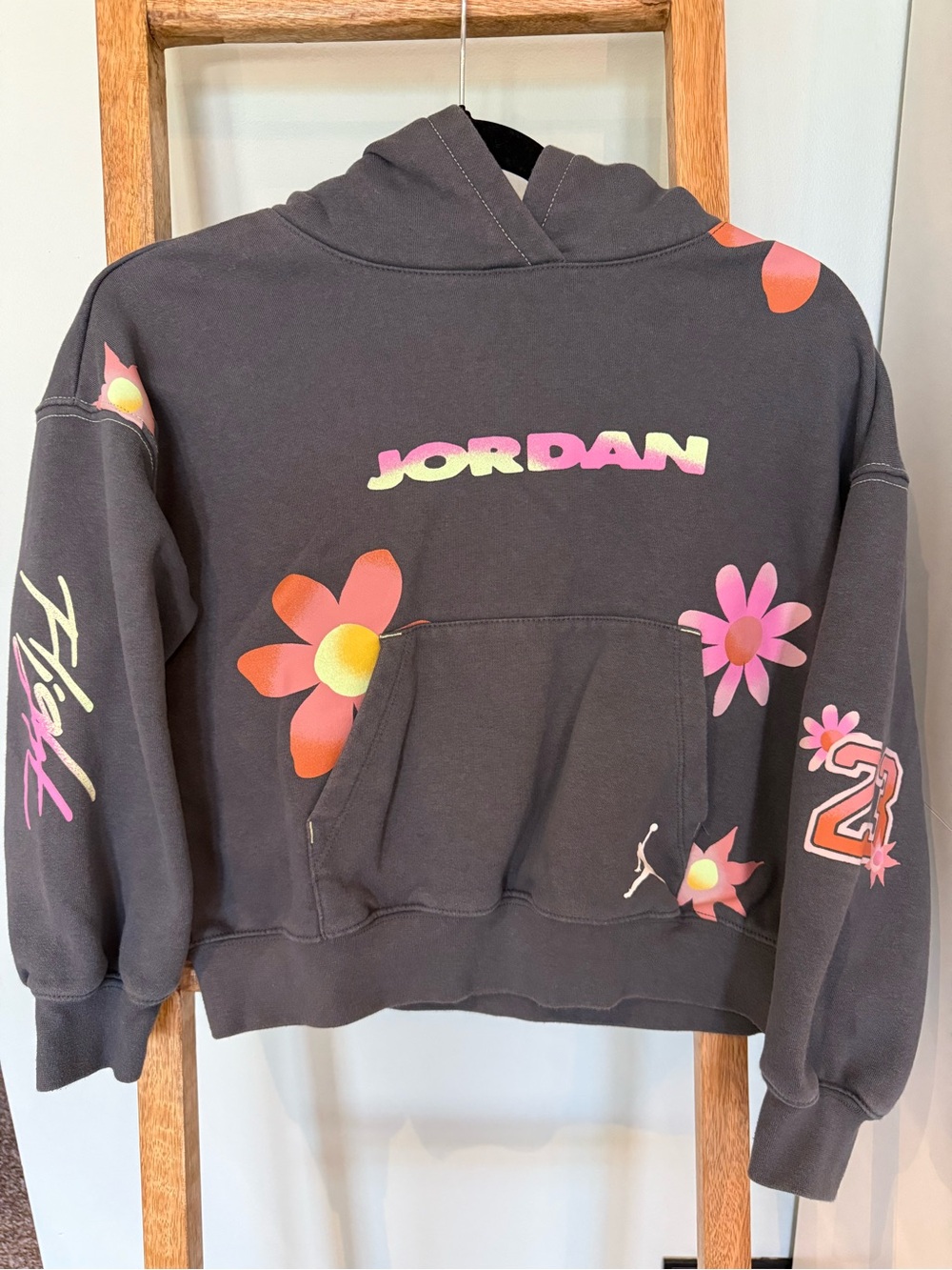 Jordan Deloris Jordan Flowers Big Kids Hoodie Anthracite Size M 10/12